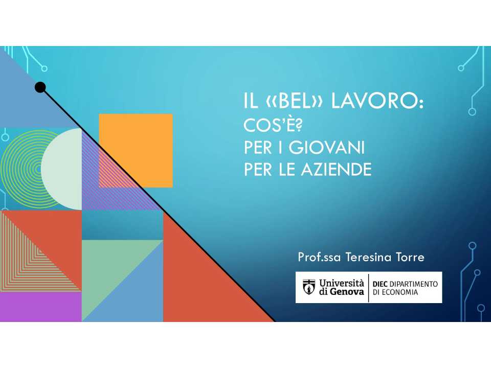 AMBROSETTI LIVEVIA WEB
I giovani e il lavoro: opportunità, criticità, valori e prospettive