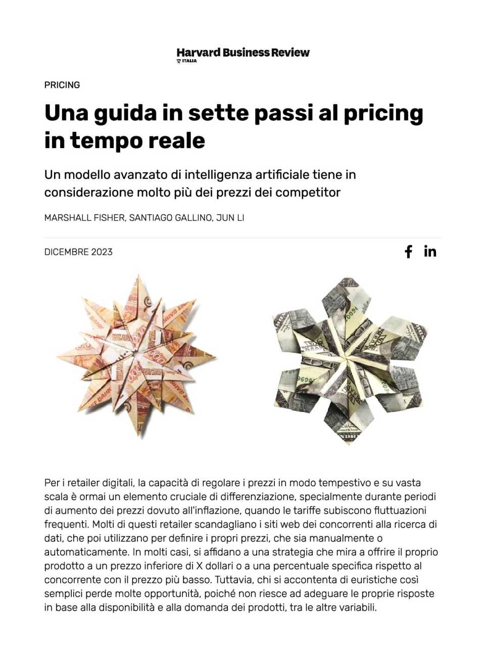 Una guida in sette passi al pricing in tempo reale