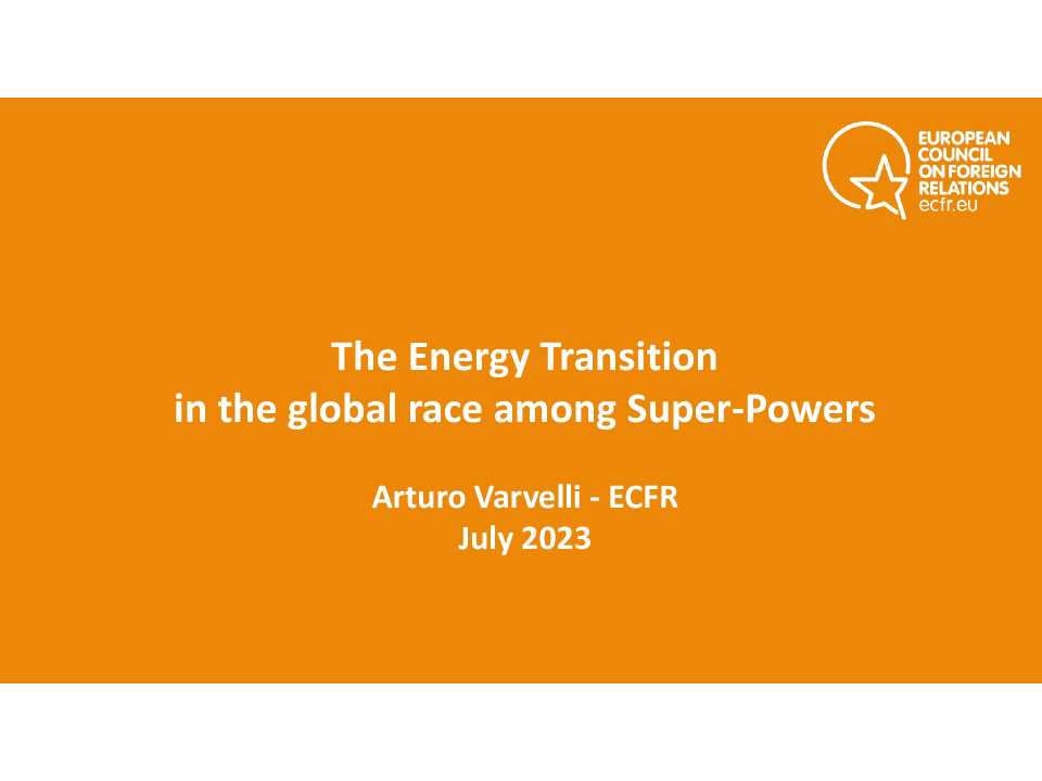 The Energy Transition in the global race among Super-Powers