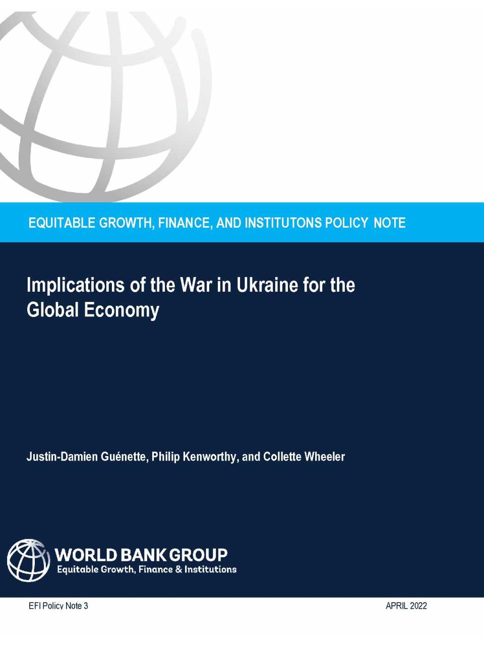 Implications of the war in Ukraine for the global economy