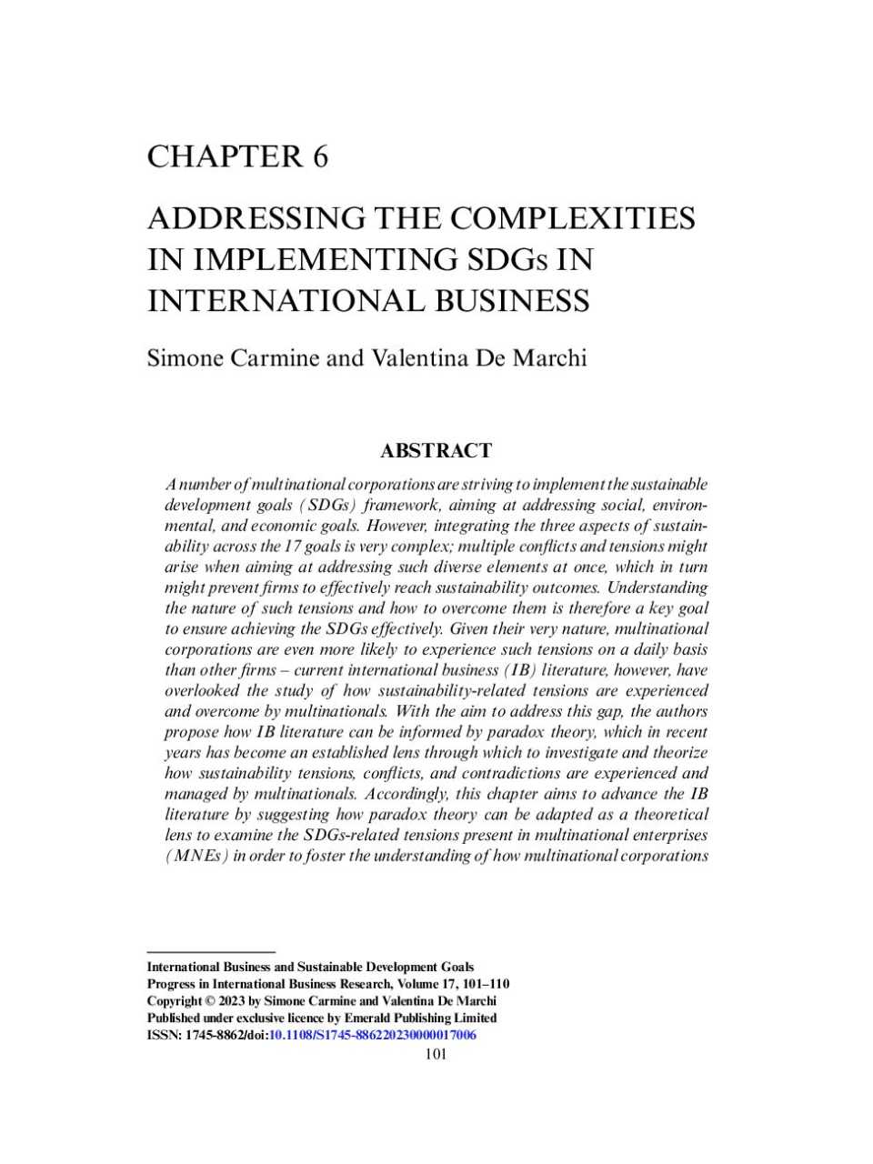 Addressing the complexities in implementing sdgs in international business