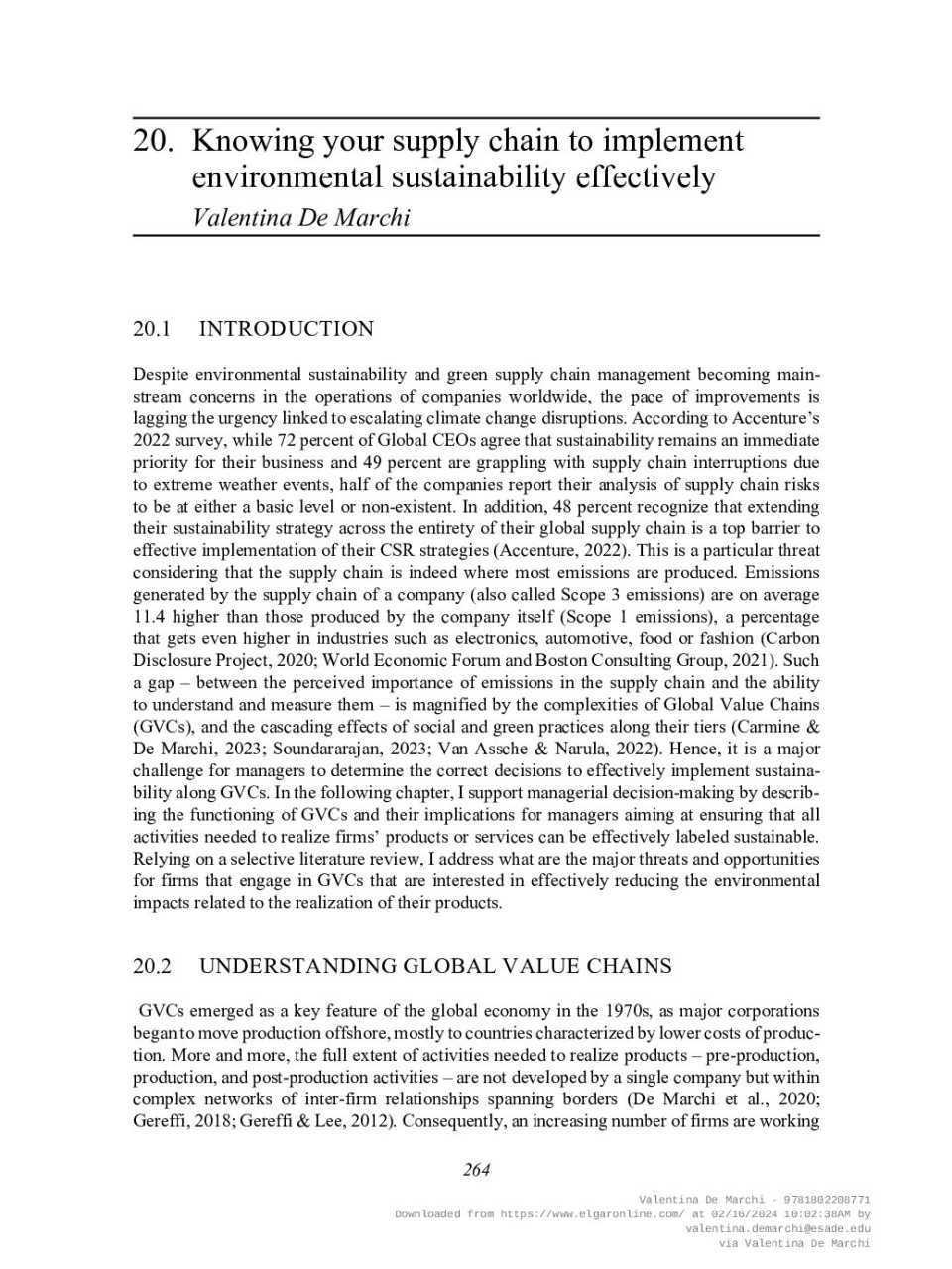 Knowing your supply chain to implement environmental sustainability effectively