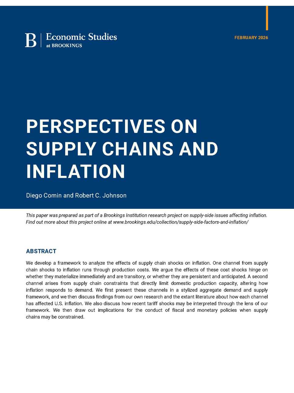 Perspectives on supply chains and inflation