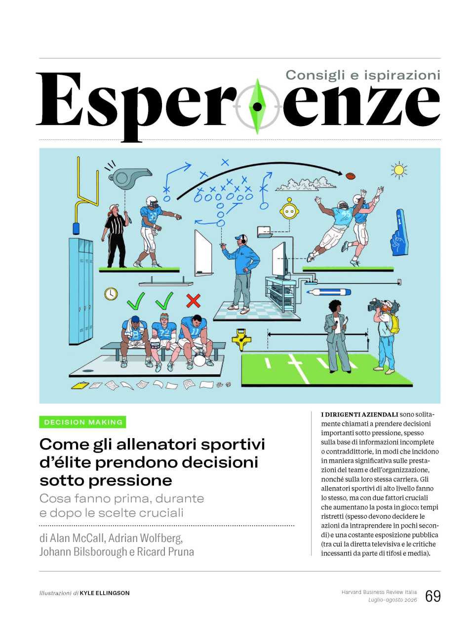 Come prendono decisioni sotto pressione gli allenatori sportivi d’élite