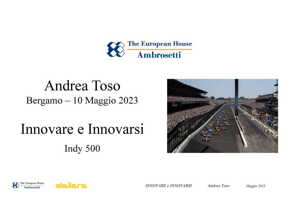 AMBROSETTI MANAGEMENT (*)IN PRESENZA E VIA WEB
Never stop: tecniche e strategie per innovare e innovarsi