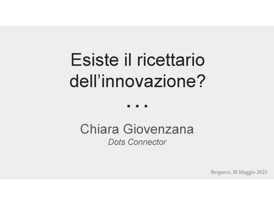 AMBROSETTI MANAGEMENT (*)IN PRESENZA E VIA WEB
Never stop: tecniche e strategie per innovare e innovarsi