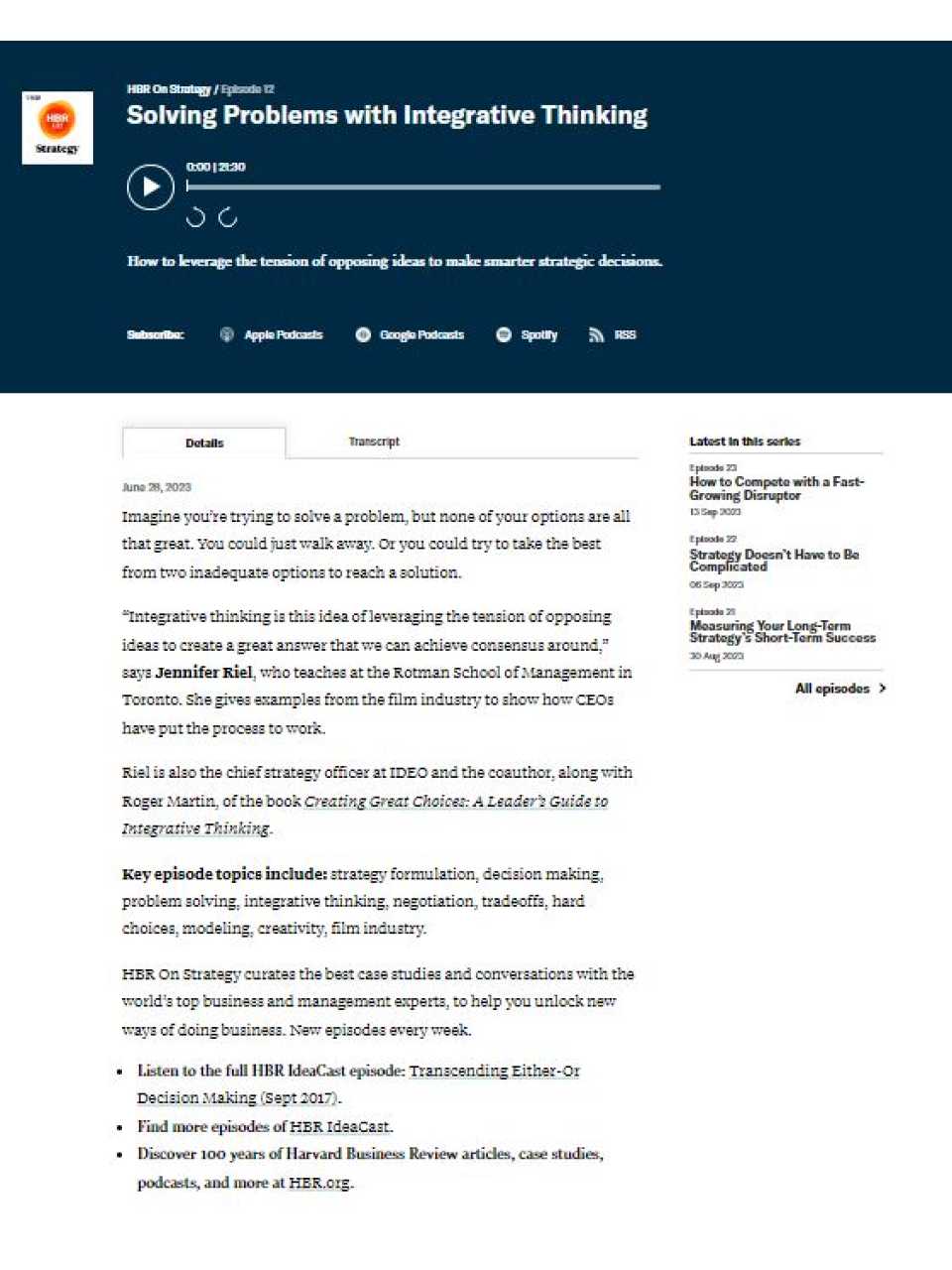 TEHA MANAGEMENT (*)IN PERSON AND VIA WEB
Problem Solving and Decisions: Better and Faster Decision, CIA Method and Other Strategies