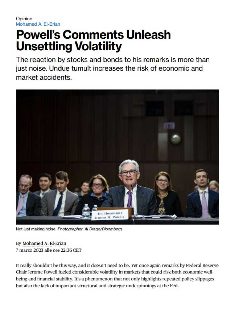 Powell’s comments unleash unsettling volatility