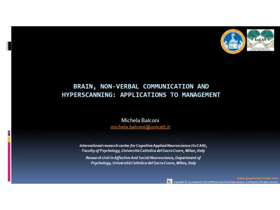 AMBROSETTI MANAGEMENT (*)IN PRESENZA E VIA WEB
I segreti del linguaggio non verbale (anche online)