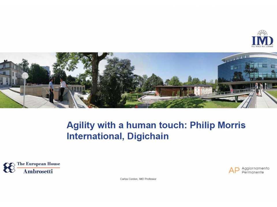 AGGIORNAMENTO PERMANENTEIN PRESENZA
Supply Chain Innovations for the New Normal: strategie per una ripresa di successo