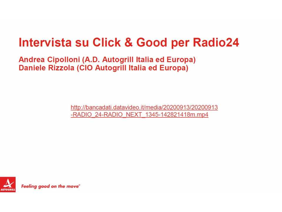 AGGIORNAMENTO PERMANENTEVIA WEBDal lockdown le basi per l’IT del futuro (2022): il punto di vista di Autogrill