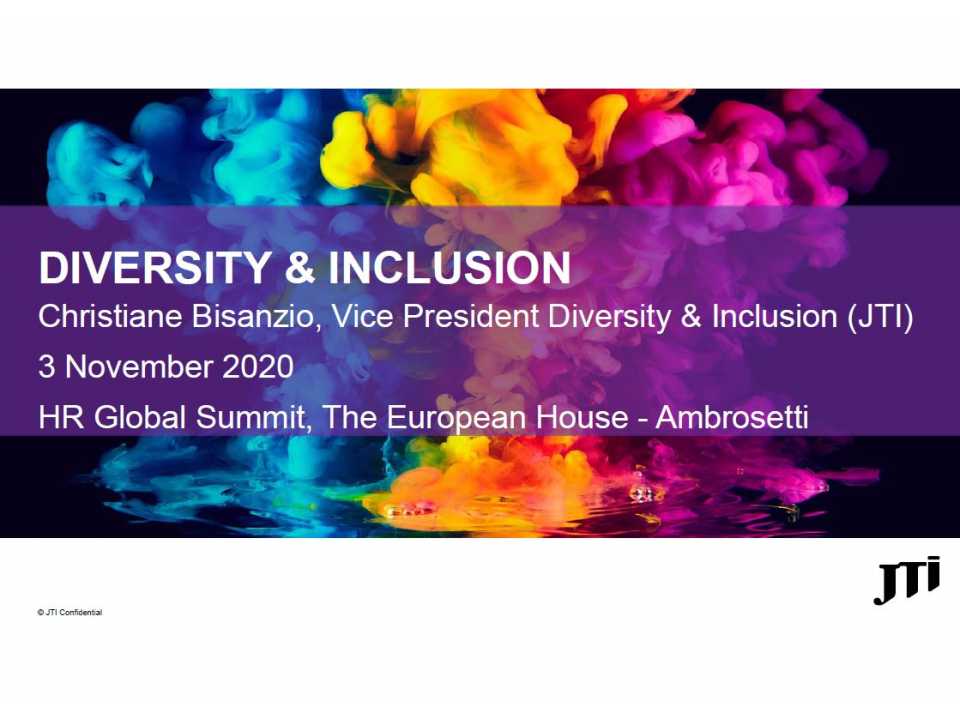 GLOBAL SUMMITVIA WEBHR Global Summit 2020.
People, Culture, Diversity & Inclusion: 3 pilastri su cui costruire un’organizzazione di successo