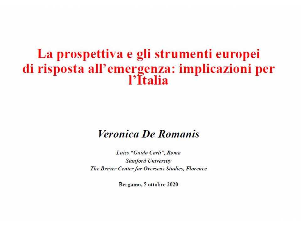 AGGIORNAMENTO PERMANENTEIN PRESENZA E VIA WEB
Prospettive per il futuro: la ripresa delle aziende italiane nel quadro economico europeo
