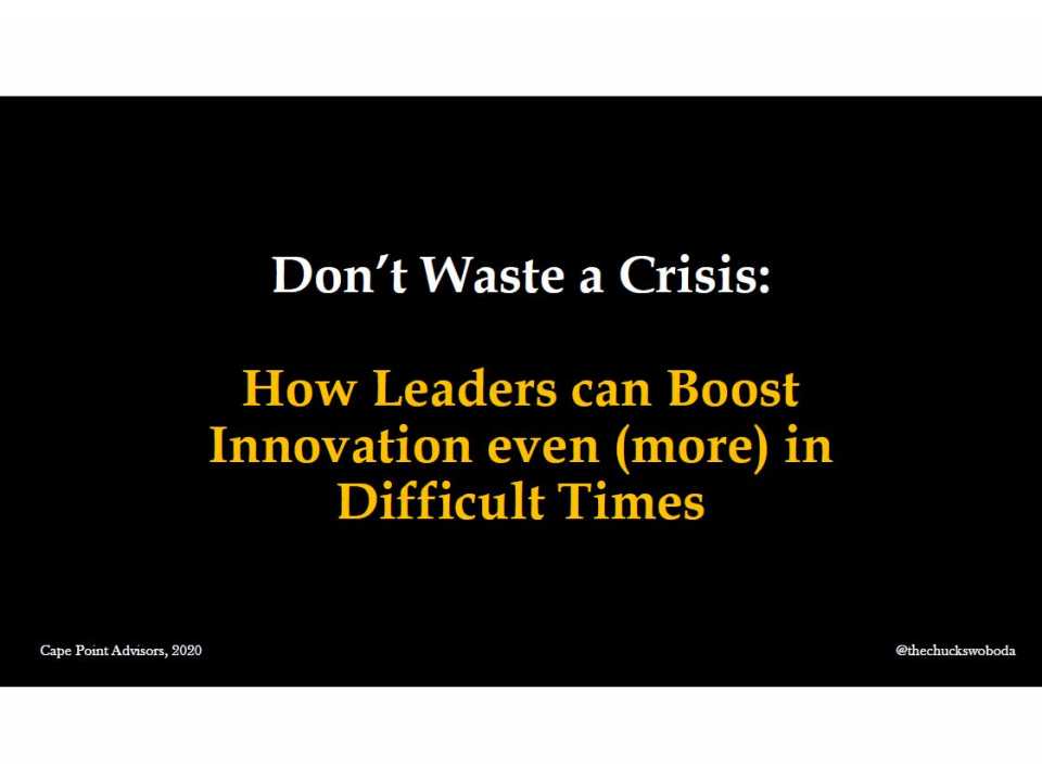 AGGIORNAMENTO PERMANENTEVIA WEBDon’t Waste a Crisis: come i leader possono incoraggiare processi di innovazione anche (e soprattutto) in momenti di difficoltà