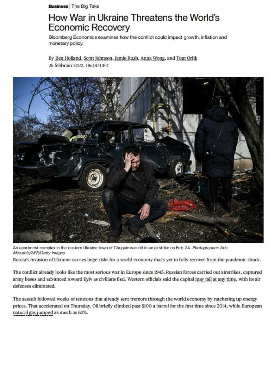 How war in Ukraine threatens the world’s economic recovery