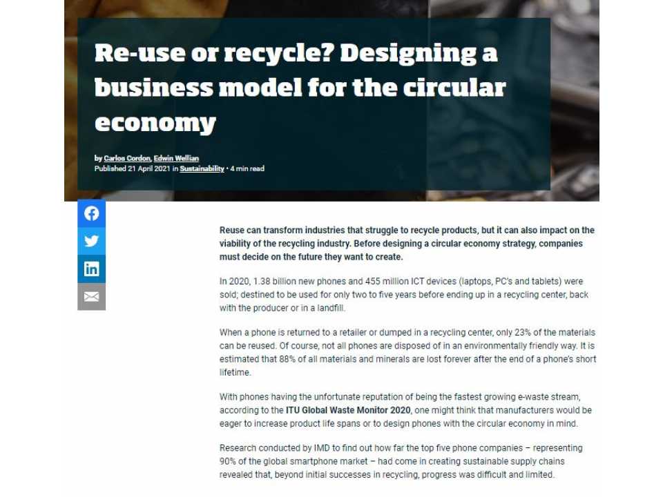 Re-use or recycle? Designing a business model for the circular economy