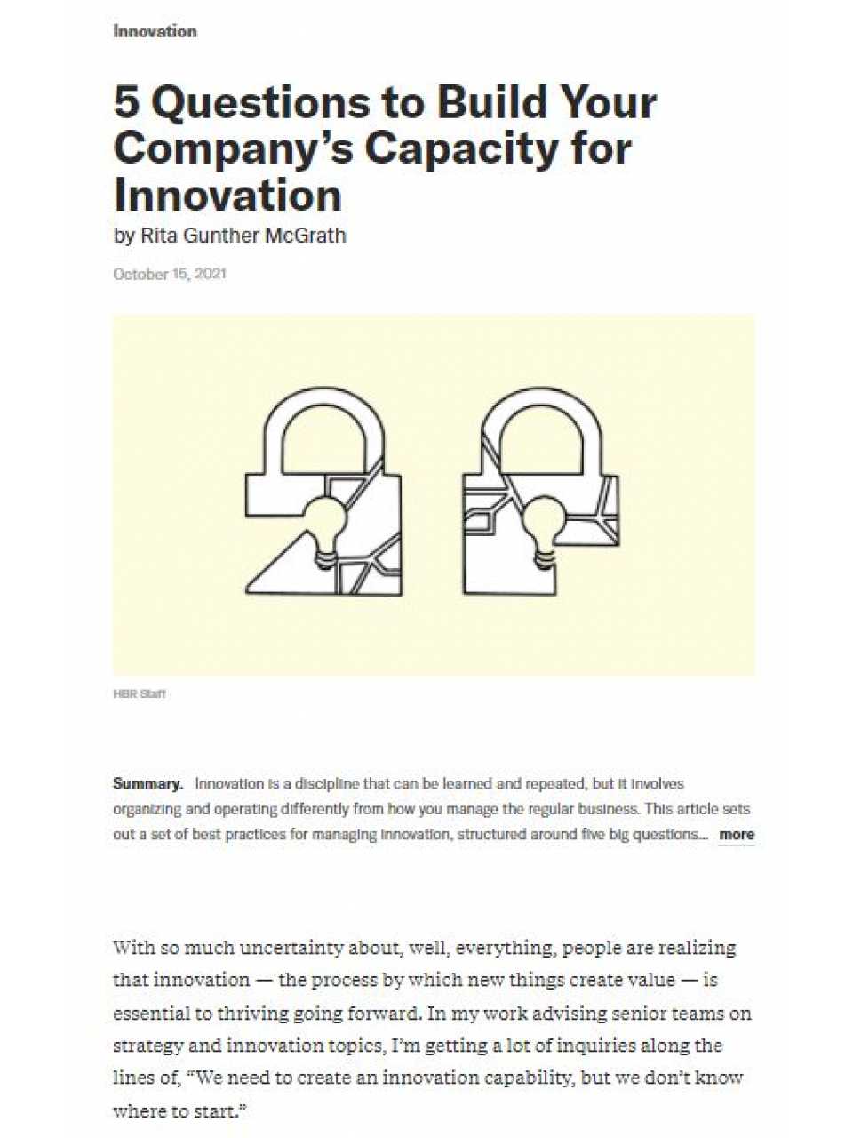 5 Questions to Build Your Company’s Capacity for Innovation