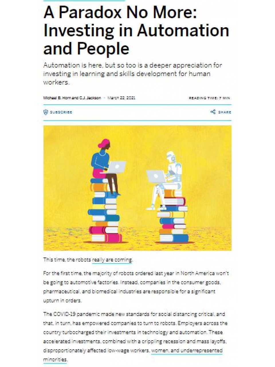 A paradox no more: investing in automation and people