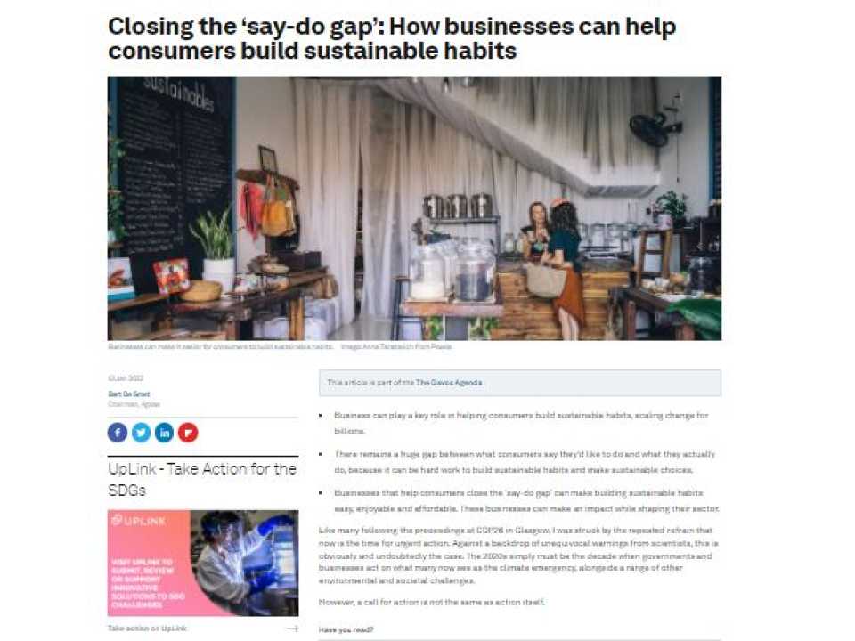 Closing the ‘say-do gap’: how businesses can help consumers build sustainable habits