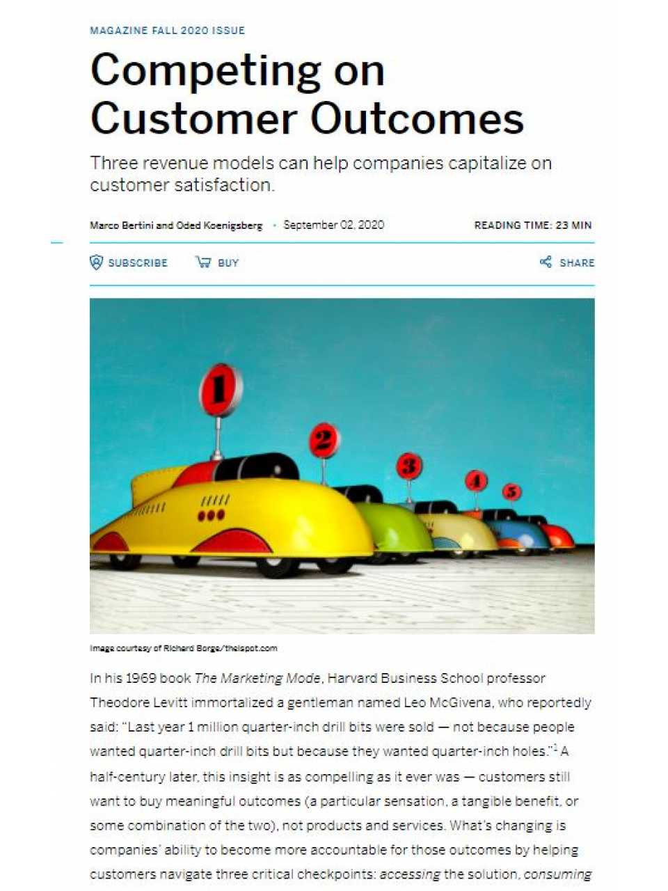 Competing on customer outcomes
