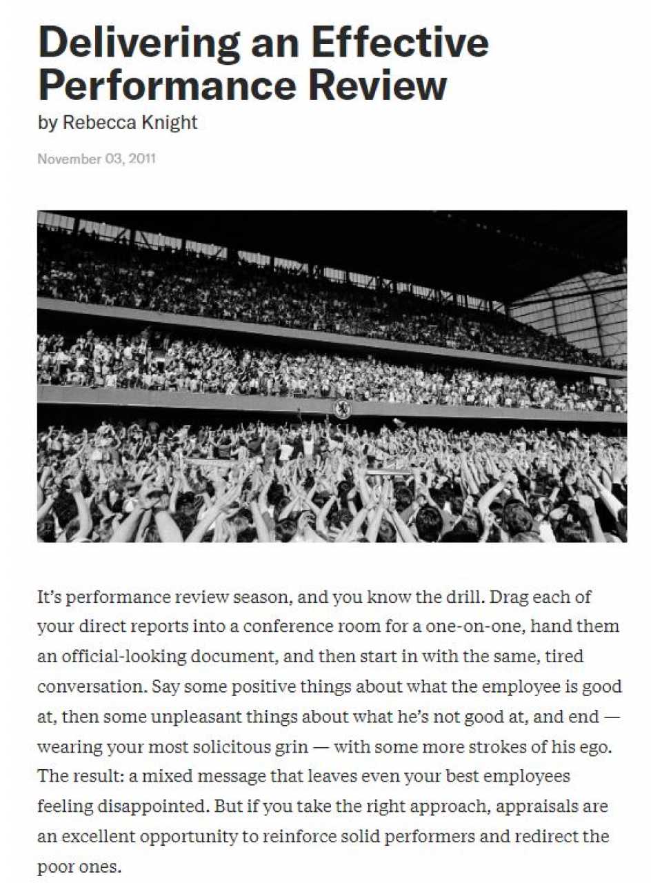 Delivering an effective performance review