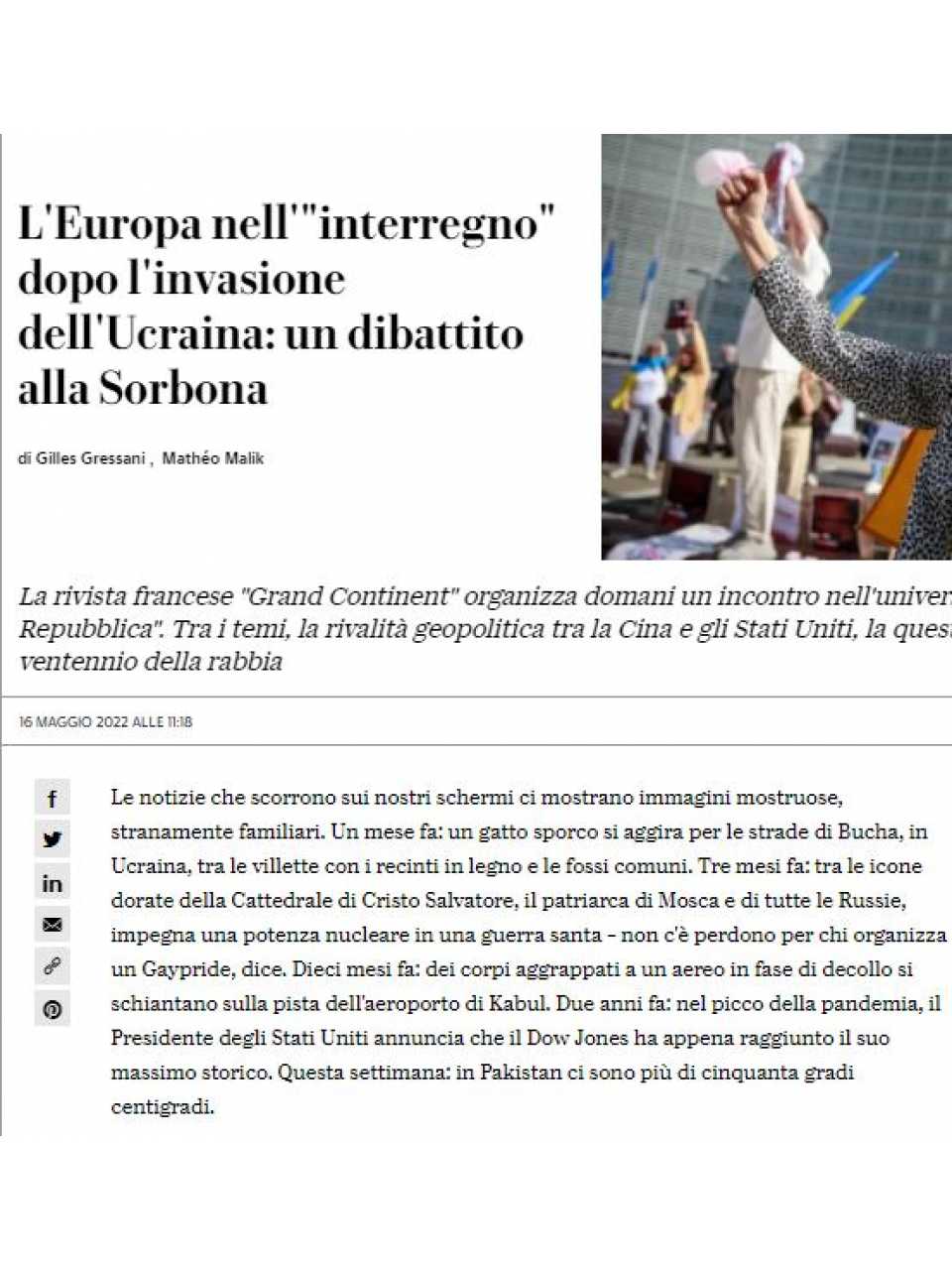 AGGIORNAMENTO PERMANENTEIN PERSON
Geopolitics of the Interregnum: strategic reconfigurations and new political balances in Europe