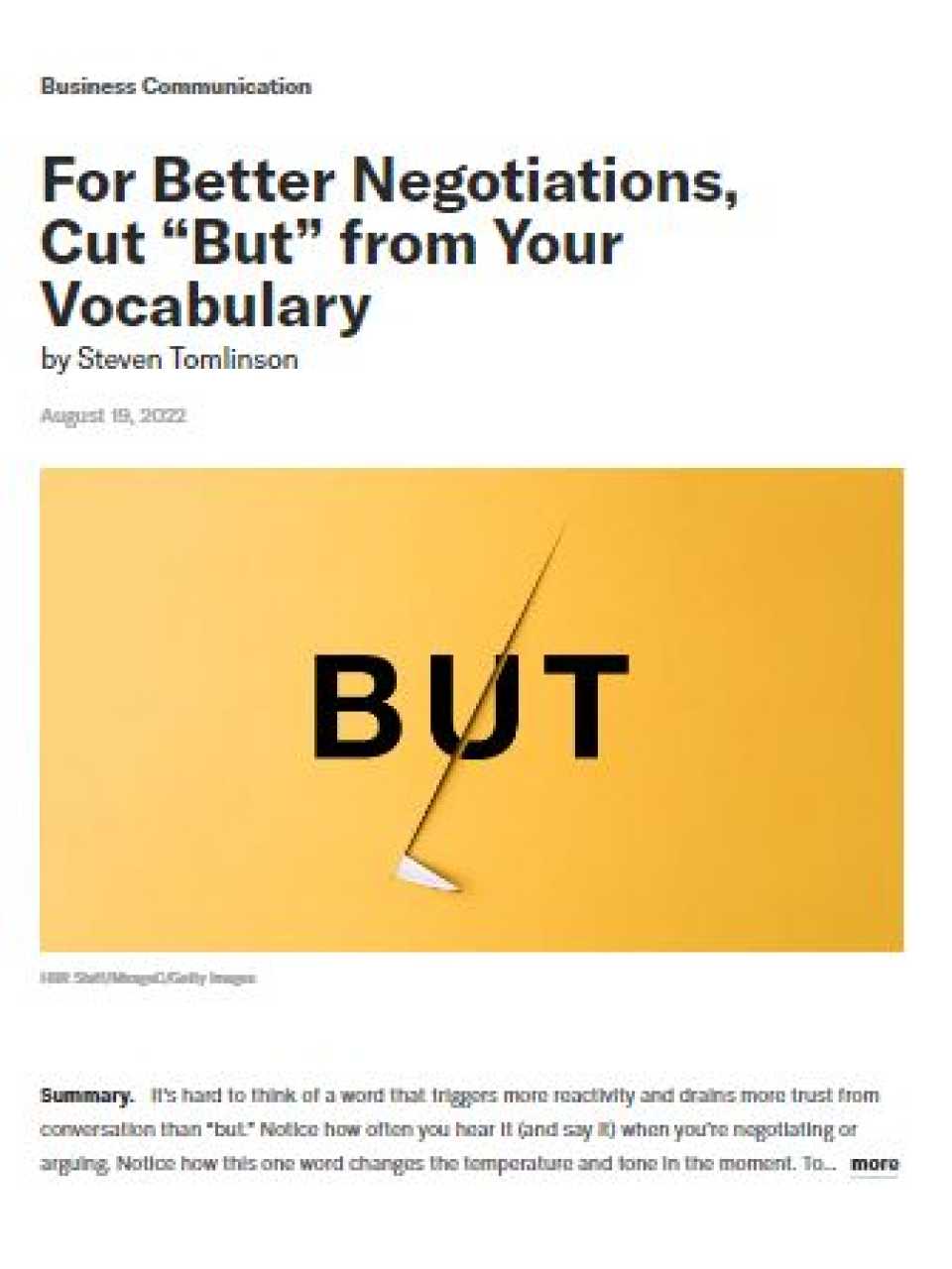 For better negotiations, cut “but” from your vocabulary