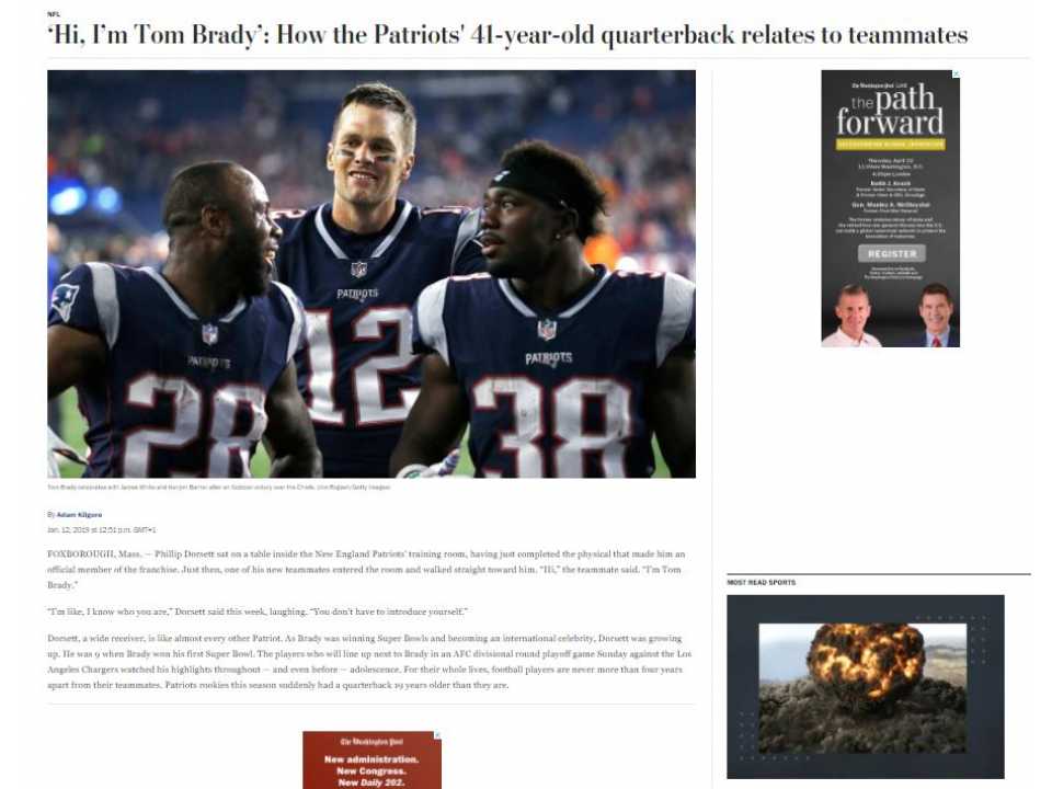 Hi, I’m Tom Brady’: how the patriots 41-year-old quarterback relates to teammates