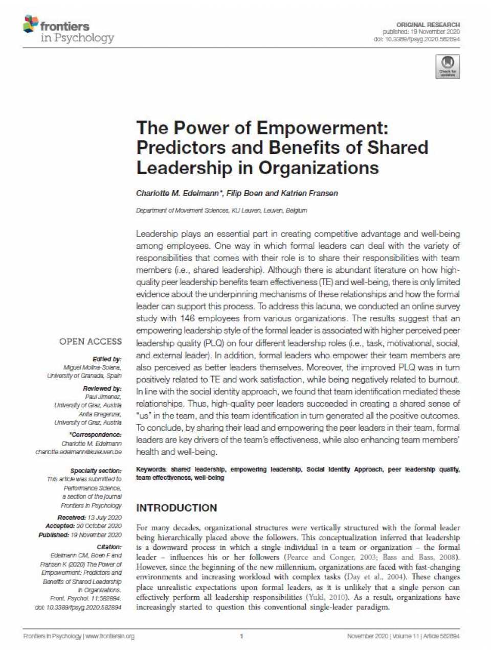 TEHA LIVEVIA WEBEmpowerment leadership: building mutual trust to improve performance