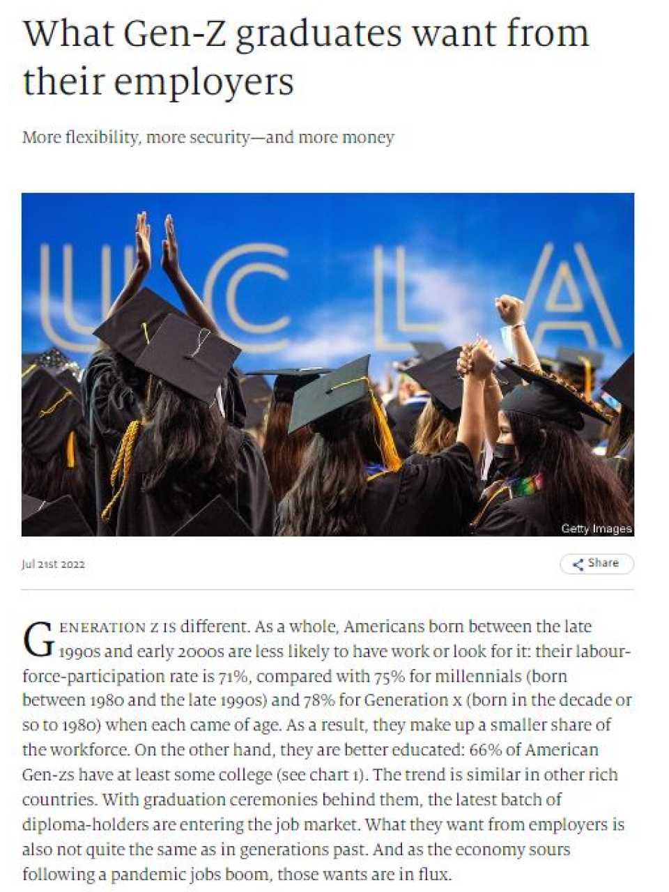 What Gen-Z graduates want from their employers