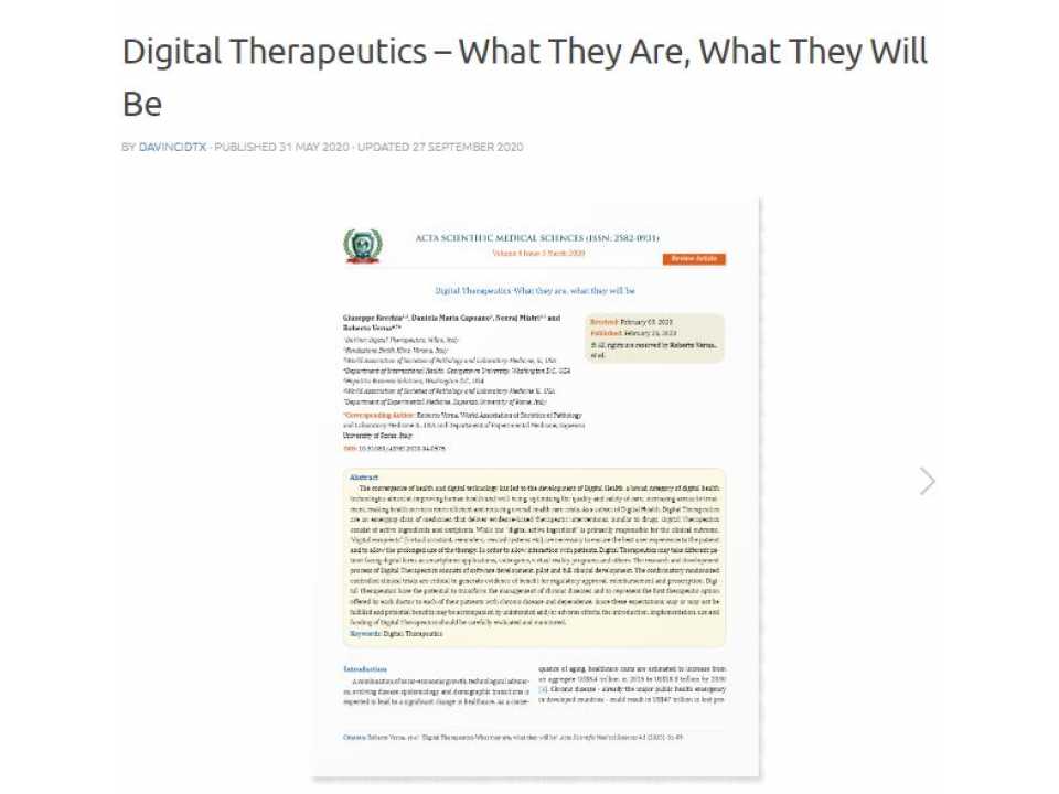 Digital therapeutics-what they are, what they will be