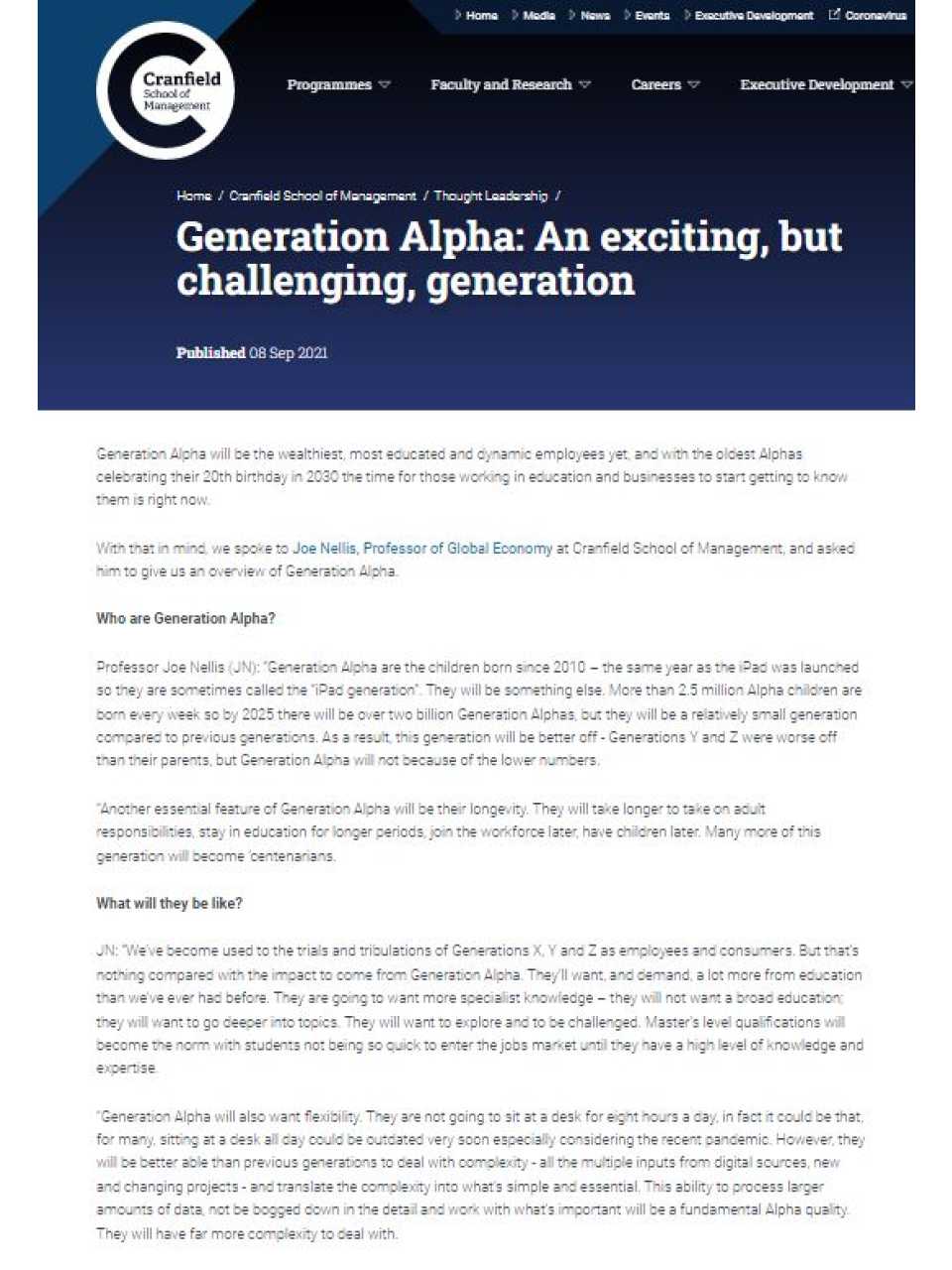 Generation Alpha: an exciting, but challenging, generation