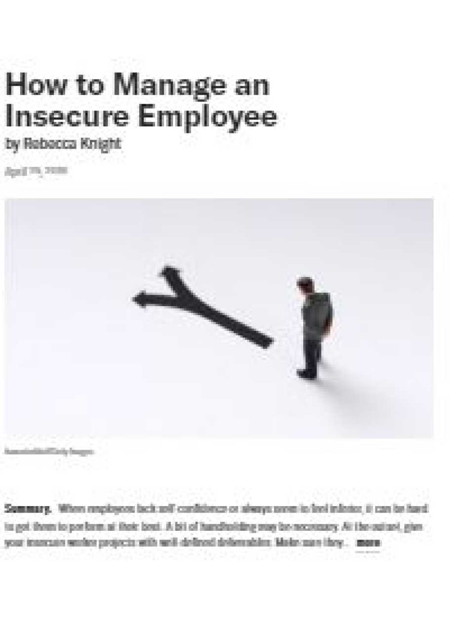How to manage an insecure employee