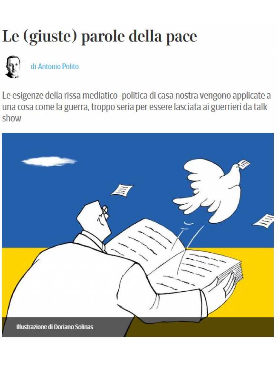 Le (giuste) parole della pace