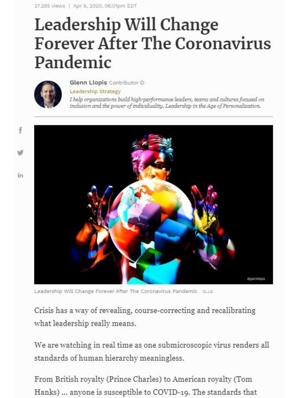 Leadership Will Change Forever After The Coronavirus Pandemic