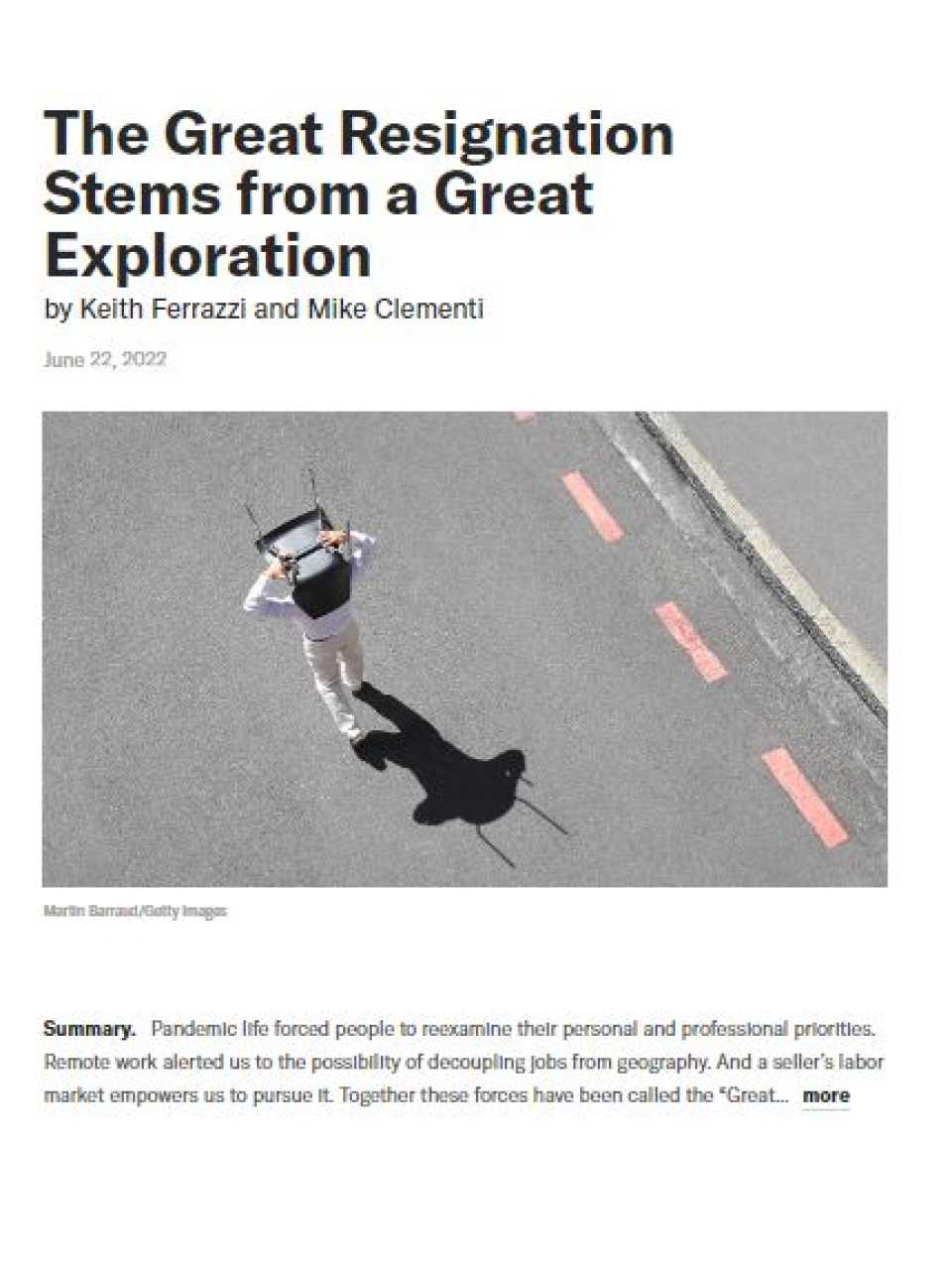 The great resignation stems from a great exploration