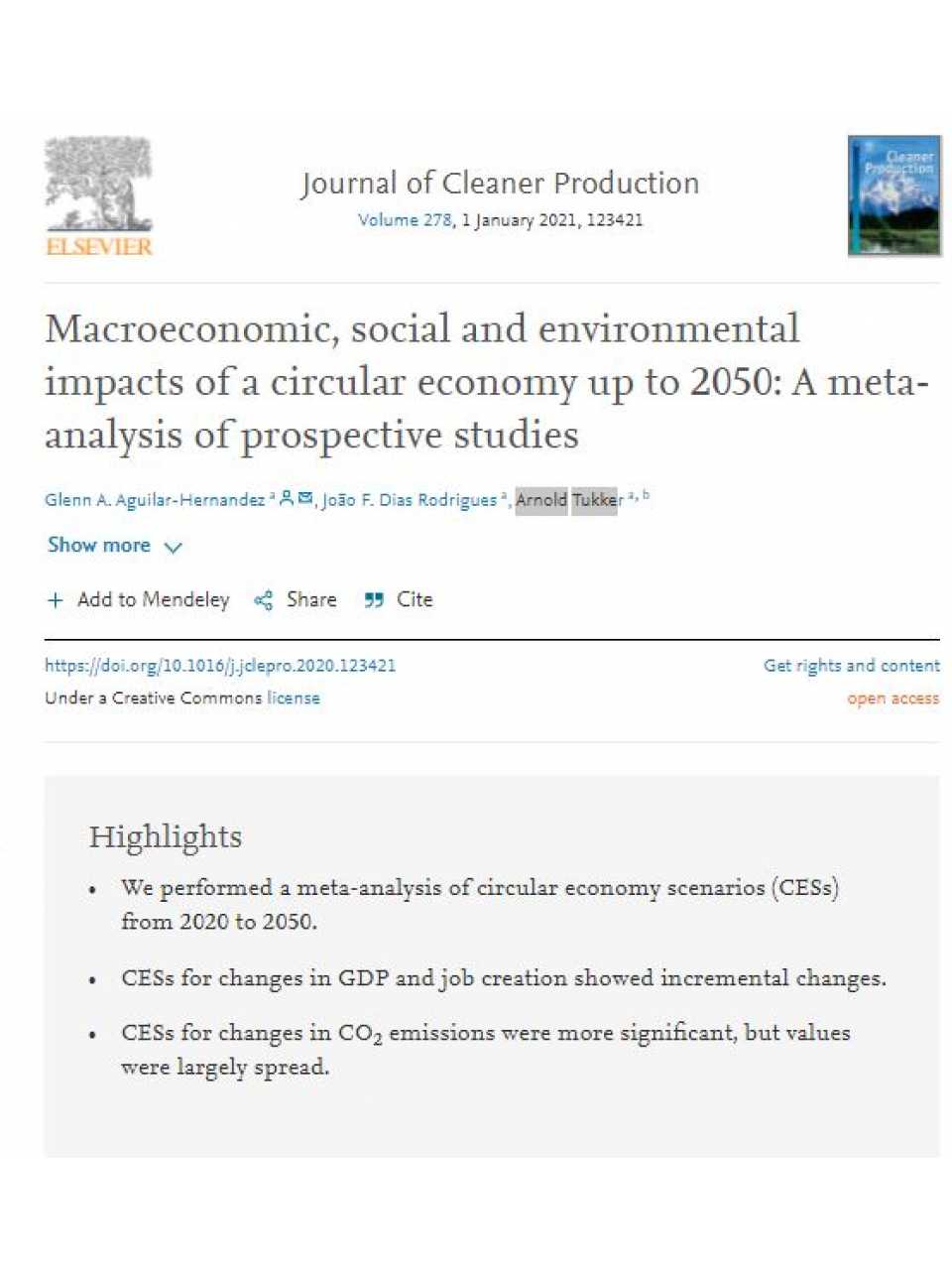Macroeconomic, social and environmental impacts of a circular economy up to 2050: a meta-analysis of prospective studies 
