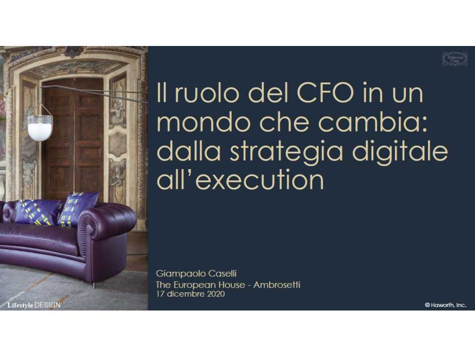 AGGIORNAMENTO PERMANENTEVIA WEBIl ruolo del CFO in un mondo che cambia: strategia ed execution nel «new normal»