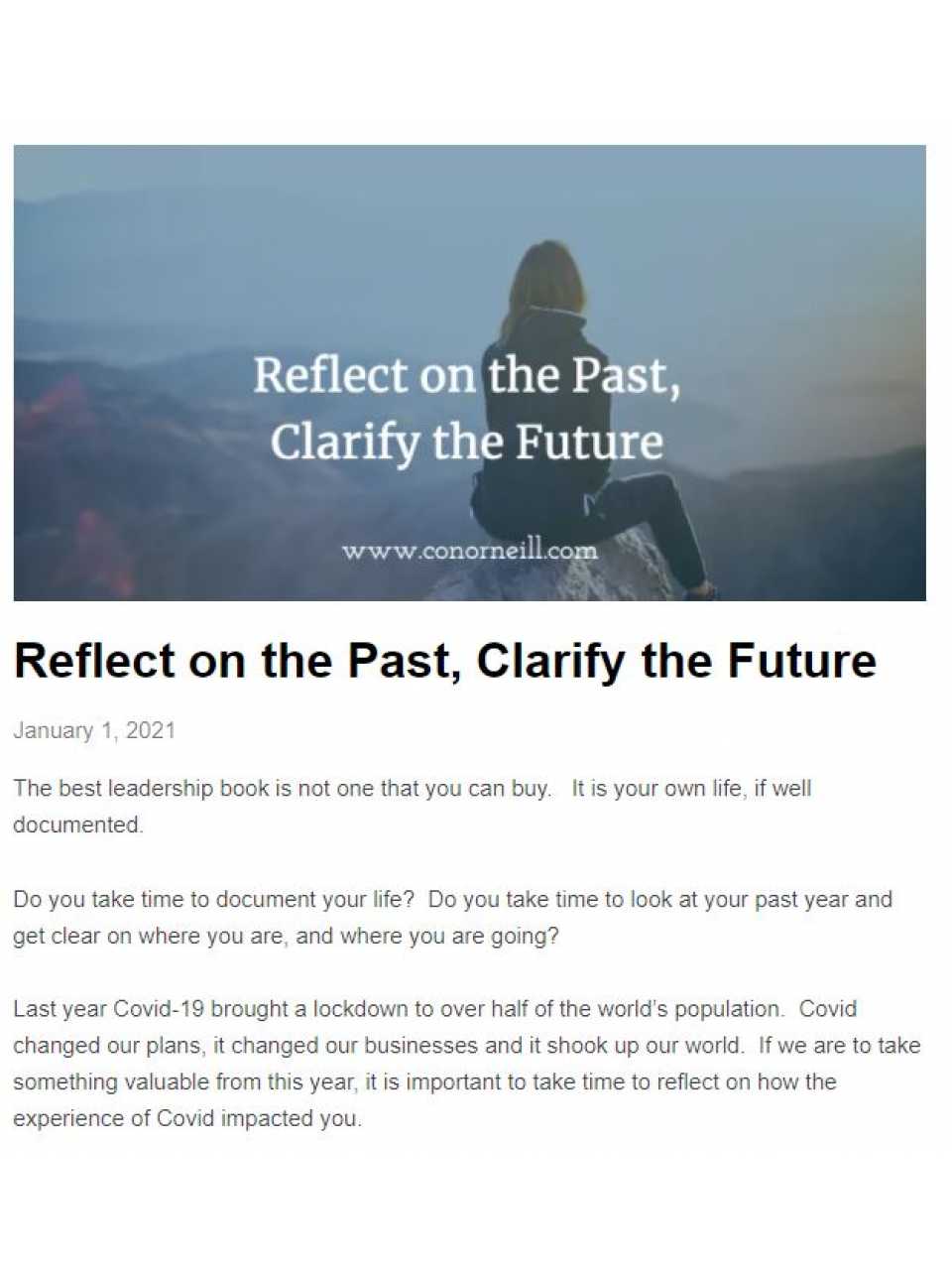 Reflect on the past, clarify the future
