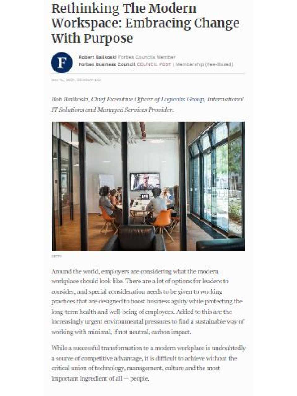 Rethinking the modern workspace: embracing change with purpose