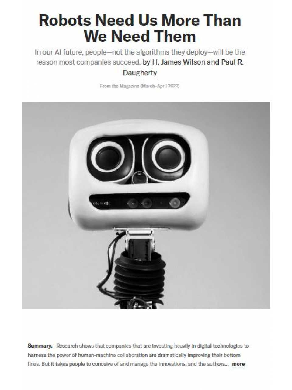 Robots need us more than we need them