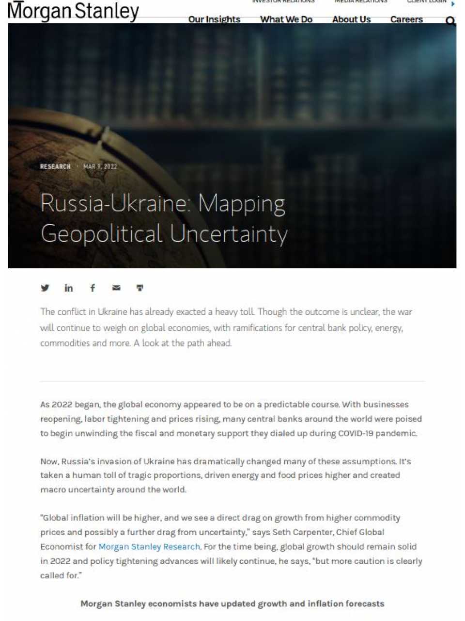 Russia – Ukraine: mapping geopolitical uncertainty 