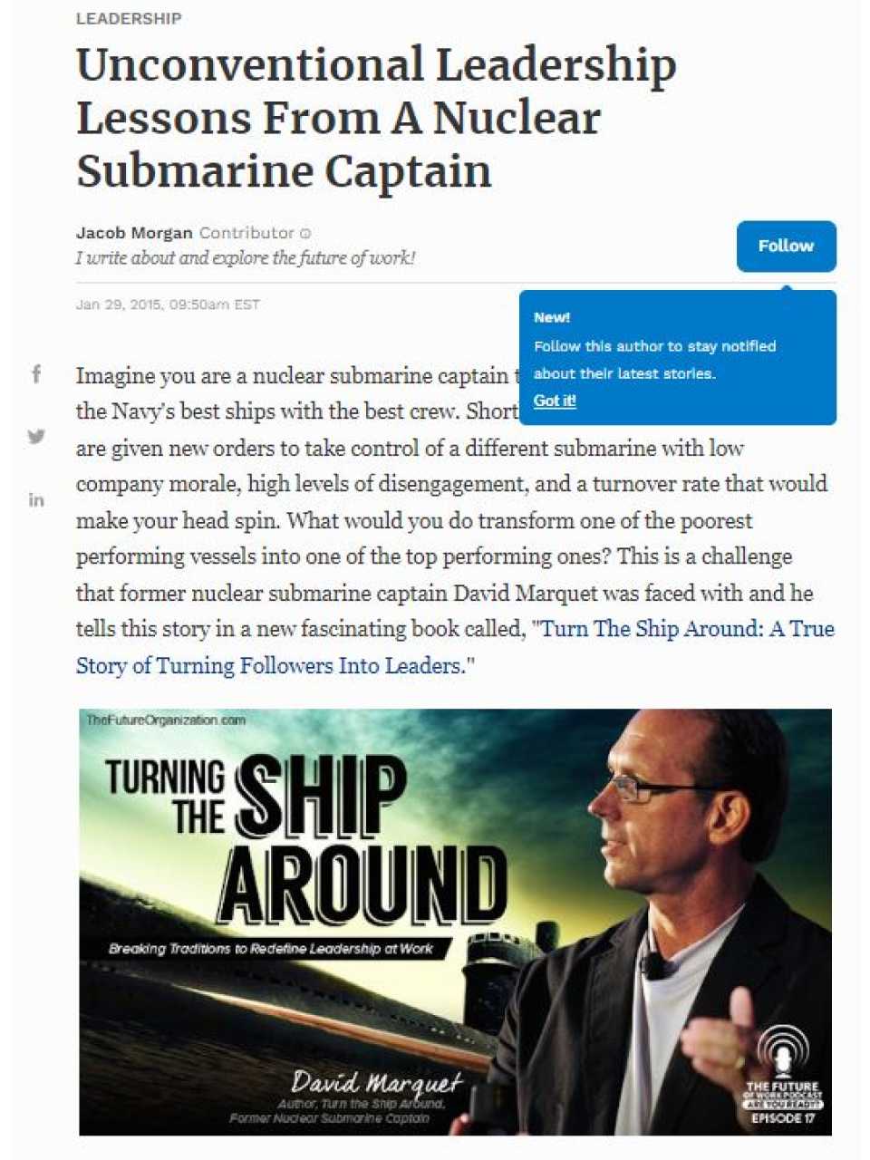 Unconventional leadership lessons from a nuclear submarine captain 