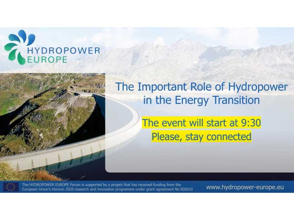 Hydropower Europe final event: the important role of hydropower in energy transition