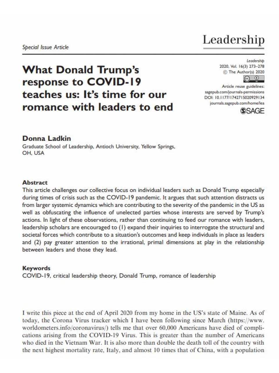 What Donald Trump's response to COVID-19 teaches us: It's time for our romance with leaders to end