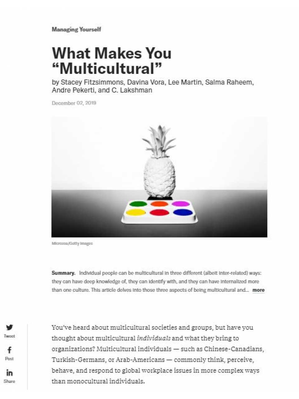 AGGIORNAMENTO PERMANENTEIN PERSON
Intercultural Intelligence: working and communicating (well) in multicultural contexts