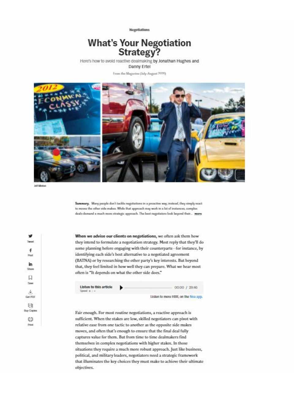 What’s your negotiation strategy?