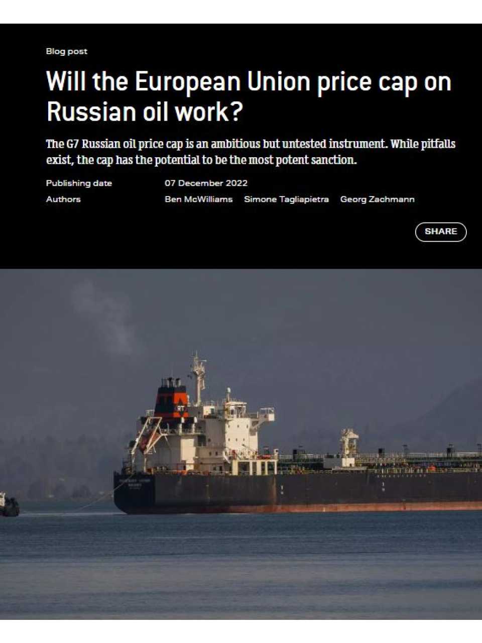 Will the European Union price cap on Russian oil work?