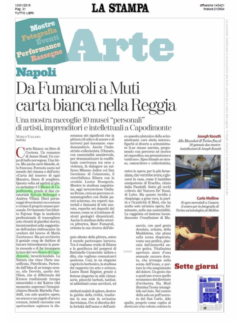 Da Fumaroli a Muti carta bianca nella Reggia