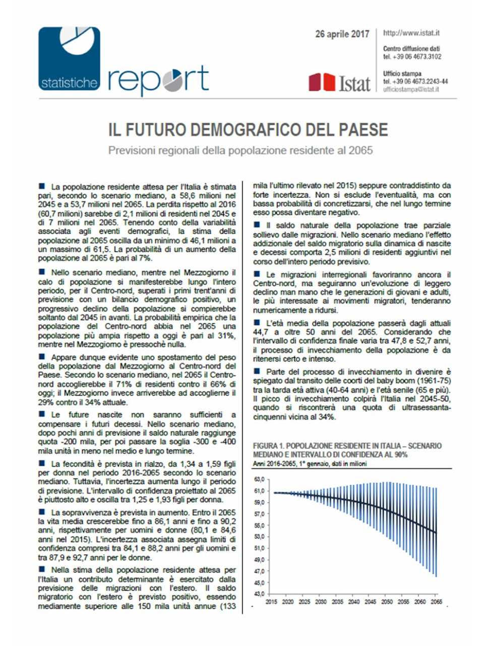 Il futuro demografico del Paese